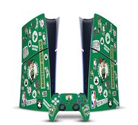 Head Case Designs sous Licence Officielle NBA Sticker Collage Boston Celtics Vinyle Autocollant De Jeu Peau Compatible avec Sony PlayStation 5 PS5 Slim Digital Edition Console & DualSense Controller