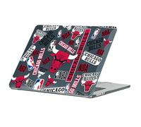Head Case Designs sous Licence Officielle NBA Sticker Collage Print Chicago Bulls Coque Ordinateur Portable Noir Pailleté Compatible avec MacBook Air 13.6" A2681/A3113/A3240 2022/2024/2025