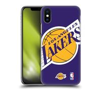 Head Case Designs sous Licence Officielle NBA Surdimensionné Los Angeles Lakers Coque Dure pour l'arrière Compatible avec Apple iPhone X/iPhone XS