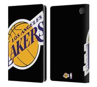 Head Case Designs sous Licence Officielle NBA Surdimensionné Los Angeles Lakers Logo Étui Portefeuille en Cuir Compatible avec Amazon Fire 7 2022