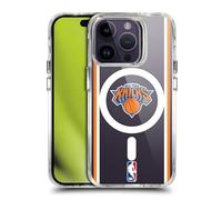 Head Case Designs sous Licence Officielle NBA Texte Design Bleu New York Knicks Logo Étui Antichoc [Protection de Qualité Militaire] Compatible avec iPhone 14 Pro et Compatible avec MagSafe