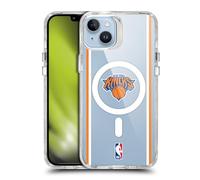 Head Case Designs sous Licence Officielle NBA Texte Design Bleu New York Knicks Logo Étui Antichoc [Protection de Qualité Militaire] Compatible avec iPhone 14 Plus et Compatible avec MagSafe