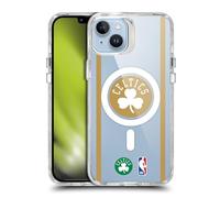 Head Case Designs sous Licence Officielle NBA Texte Design Or Blanc Boston Celtics Logo Étui Antichoc [Protection de Qualité Militaire] Compatible avec iPhone 14 Plus et Compatible avec MagSafe
