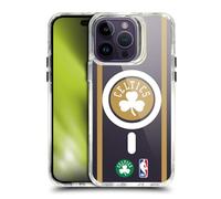 Head Case Designs sous Licence Officielle NBA Texte Design Or Blanc Boston Celtics Logo Étui Antichoc [Protection de Qualité Militaire] Compatible avec iPhone 14 Pro Max et Compatible avec MagSafe