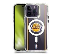 Head Case Designs sous Licence Officielle NBA Texte Design Or Los Angeles Lakers Logo Étui Antichoc [Protection de Qualité Militaire] Compatible avec iPhone 14 Pro Max et Compatible avec MagSafe