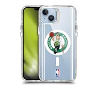 Head Case Designs sous Licence Officielle NBA Texte Design Vert Boston Celtics Logo Étui Antichoc [Protection de Qualité Militaire] Compatible avec iPhone 14 Plus et Compatible avec MagSafe