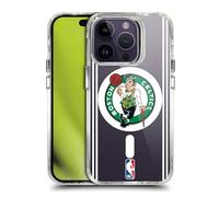 Head Case Designs sous Licence Officielle NBA Texte Design Vert Boston Celtics Logo Étui Antichoc [Protection de Qualité Militaire] Compatible avec iPhone 14 Pro et Compatible avec MagSafe
