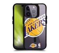 Head Case Designs sous Licence Officielle NBA Texte Surdimensionné Los Angeles Lakers Logo Coque Pare-Chocs Noire Antichoc [Niveau Militaire] Compatible avec iPhone 14 Pro et Compatible avec MagSafe