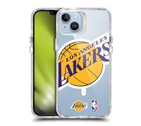 Head Case Designs sous Licence Officielle NBA Texte Surdimensionné Los Angeles Lakers Logo Étui Antichoc [Protection de Qualité Militaire] Compatible avec iPhone 14 Plus et Compatible avec MagSafe