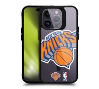 Head Case Designs sous Licence Officielle NBA Texte Surdimensionné New York Knicks Logo Coque Pare-Chocs Noire Antichoc [Niveau Militaire] Compatible avec iPhone 14 Pro et Compatible avec MagSafe