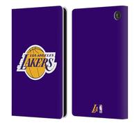 Head Case Designs sous Licence Officielle NBA Violet Los Angeles Lakers Logo Étui Portefeuille en Cuir Compatible avec Amazon Fire 7 2022