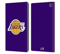 Head Case Designs sous Licence Officielle NBA Violet Los Angeles Lakers Logo Étui Portefeuille en Cuir Compatible avec Amazon Fire Max 11 2023