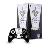 Head Case Designs Sous Licence Officielle NFL Banner New Orleans Saints Enveloppement De Console De Jeu Et Skins Pour Manette De Jeu Ensemble compatible avec Xbox Series X