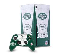 Head Case Designs Sous Licence Officielle NFL Banner New York Jets Enveloppement De Console De Jeu Et Skins Pour Manette De Jeu Ensemble compatible avec Xbox Series X