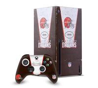 Head Case Designs Sous Licence Officielle NFL Bannière Cleveland Browns Enveloppement De Console De Jeu Et Skins Pour Manette De Jeu Ensemble compatible avec Xbox Series X