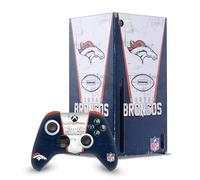 Head Case Designs Sous Licence Officielle NFL Bannière Denver Broncos Enveloppement De Console De Jeu Et Skins Pour Manette De Jeu Ensemble compatible avec Xbox Series X