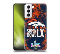 Head Case Designs sous Licence Officielle NFL Broncos Marbre 2026 Super Bowl LX Coque Dure pour l'arrière Compatible avec Samsung Galaxy S21 5G