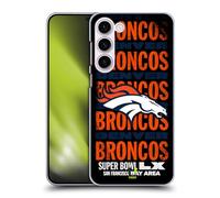 Head Case Designs sous Licence Officielle NFL Broncos Noir 2026 Super Bowl LX Coque Dure pour l'arrière Compatible avec Samsung Galaxy S23+ 5G