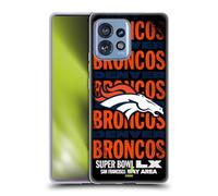 Head Case Designs sous Licence Officielle NFL Broncos Noir 2026 Super Bowl LX Coque en Gel [Protection de Qualité Militaire] Compatible avec Moto Edge 40 Pro/Plus 2023