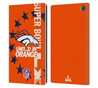 Head Case Designs sous Licence Officielle NFL Broncos United in Orange 2026 Super Bowl LX Étui Portefeuille en Cuir Compatible avec Amazon Fire Max 11 2023