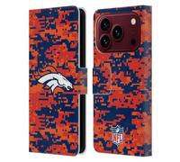 Head Case Designs sous Licence Officielle NFL Camouflage Numérique Denver Broncos Graphics Étui Portefeuille en Cuir Compatible avec Apple iPhone 18 Pro
