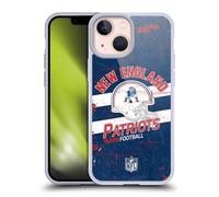 Head Case Designs sous Licence Officielle NFL Casque en Détresse New England Patriots Logo Art Coque en Gel [Protection de Qualité Militaire] Compatible avec Apple iPhone 13 Mini