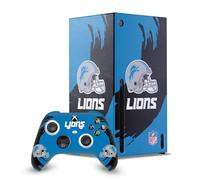 Head Case Designs Sous Licence Officielle NFL Coup de Balayage Detroit Lions Enveloppement De Console De Jeu Et Skins Pour Manette De Jeu Ensemble compatible avec Xbox Series X