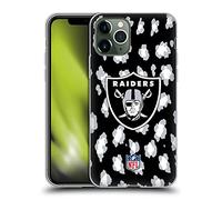 Head Case Designs sous Licence Officielle NFL Empreinte d'animal léopard Las Vegas Raiders Art Coque en Gel [Qualité Militaire] Compatible avec Apple iPhone 11 Pro Et Compatible avec MagSafe