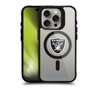 Head Case Designs sous Licence Officielle NFL Logo Las Vegas Raiders Black Shockproof Bumper Case [Military Grade Protection] Compatible with Apple iPhone 15 Pro and Compatible with MagSafe