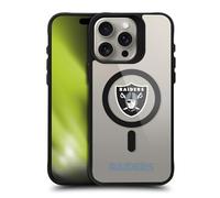 Head Case Designs sous Licence Officielle NFL Logo Las Vegas Raiders Black Shockproof Bumper Case [Military Grade Protection] Compatible with Apple iPhone 15 Pro Max and Compatible with MagSafe