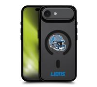 Head Case Designs sous Licence Officielle NFL Logotype De Casque Detroit Lions Black Shockproof Bumper Case [Military Grade Protection] Compatible with Apple iPhone 17 Air and Compatible with MagSafe