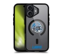 Head Case Designs sous Licence Officielle NFL Logotype De Casque Detroit Lions Black Shockproof Bumper Case [Military Grade Protection] Compatible with Apple iPhone 17 and Compatible with MagSafe