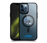 Head Case Designs sous Licence Officielle NFL Logotype De Casque Detroit Lions Black Shockproof Bumper Case [Military Grade] Compatible with Apple iPhone 12 Pro Max and Compatible with MagSafe