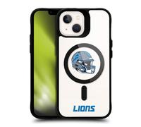 Head Case Designs sous Licence Officielle NFL Logotype De Casque Detroit Lions Black Shockproof Bumper Case [Military Grade Protection] Compatible with Apple iPhone 13 and Compatible with MagSafe