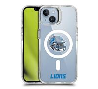 Head Case Designs sous Licence Officielle NFL Logotype De Casque Detroit Lions Étui Antichoc [Protection de Qualité Militaire] Compatible avec Apple iPhone 14 et Compatible avec MagSafe