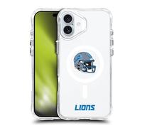 Head Case Designs sous Licence Officielle NFL Logotype De Casque Detroit Lions Étui Antichoc [Protection de Qualité Militaire] Compatible avec Apple iPhone 16 Plus et Compatible avec MagSafe