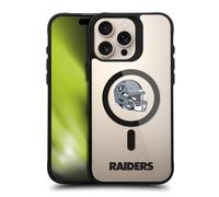 Head Case Designs sous Licence Officielle NFL Logotype De Casque Las Vegas Raiders Black Shockproof Bumper Case [Military Grade] Compatible with Apple iPhone 16 Pro Max and Compatible with MagSafe
