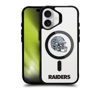 Head Case Designs sous Licence Officielle NFL Logotype De Casque Las Vegas Raiders Black Shockproof Bumper Case [Military Grade Protection] Compatible with Apple iPhone 16 and Compatible with MagSafe
