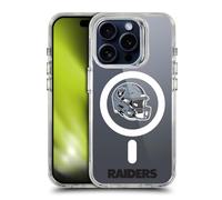 Head Case Designs sous Licence Officielle NFL Logotype De Casque Las Vegas Raiders Étui Antichoc [Protection de Qualité Militaire] Compatible avec Apple iPhone 15 Pro et Compatible avec MagSafe