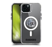 Head Case Designs sous Licence Officielle NFL Logotype De Casque Las Vegas Raiders Étui Antichoc [Protection de Qualité Militaire] Compatible avec Apple iPhone 15 Plus et Compatible avec MagSafe