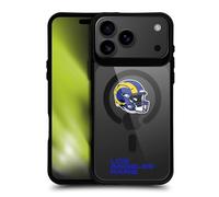 Head Case Designs sous Licence Officielle NFL Logotype De Casque Los Angeles Rams Black Shockproof Bumper Case [Military Grade] Compatible with Apple iPhone 17 Pro Max and Compatible with MagSafe