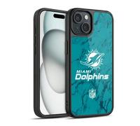 Head Case Designs sous Licence Officielle NFL Marbre Coloré Miami Dolphins Graphics Coque en Gel renforcée [Protection de Qualité Militaire] Compatible avec Apple iPhone 15