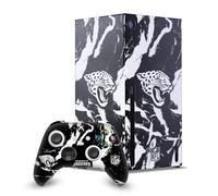 Head Case Designs Sous Licence Officielle NFL Marbre Jacksonville Jaguars Enveloppement De Console De Jeu Et Skins Pour Manette De Jeu Ensemble compatible avec Xbox Series X