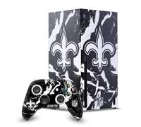 Head Case Designs Sous Licence Officielle NFL Marbre New Orleans Saints Enveloppement De Console De Jeu Et Skins Pour Manette De Jeu Ensemble compatible avec Xbox Series X