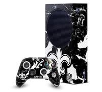 Head Case Designs Sous Licence Officielle NFL Marbre New Orleans Saints Enveloppement De Console De Jeu Et Skins Pour Manette De Jeu Ensemble compatible avec Xbox Series S Console & Controller Bundle