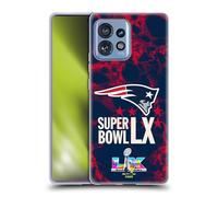 Head Case Designs sous Licence Officielle NFL Patriots Marbre 2026 Super Bowl LX Coque en Gel [Protection de Qualité Militaire] Compatible avec Moto Edge 40 Pro/Plus 2023