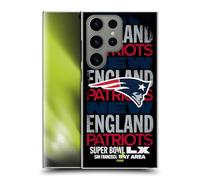 Head Case Designs sous Licence Officielle NFL Patriots Noir 2026 Super Bowl LX Coque Dure pour l'arrière Compatible avec Samsung Galaxy S24 Ultra 5G