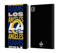 Head Case Designs sous Licence Officielle NFL Rams Noir 2026 Super Bowl LX Étui Portefeuille en Cuir Compatible avec Apple iPad Pro 11 M4/M5 2024/2025