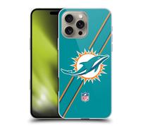 Head Case Designs sous Licence Officielle NFL Rayures Miami Dolphins Logo Coque Dure pour l'arrire Compatible avec Apple iPhone 16 Pro M