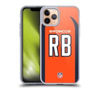 Head Case Designs sous Licence Officielle NFL RB Orange Denver Broncos Positions & Logo Coque en Gel [Protection de Qualité Militaire] Compatible avec Apple iPhone 11 Pro Et Compatible avec MagSafe